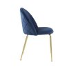 Cadeira | Vente-unique Conjunto De 2 Cadeiras Melbourne - Veludo E Metal Dourado - Azul