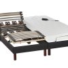 Cama Articulada | DREAMEA Conjunto De Relaxamento Ripas E Discos De Molas Com Camada Superior Em Latex Tecido Antracite Uranus Da Dreamea - 2X70X190 Cm