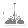 Lustre | TOSEL Lustre Tosel Bourgogne Vidro Braco Bege D67 X H50 Cm