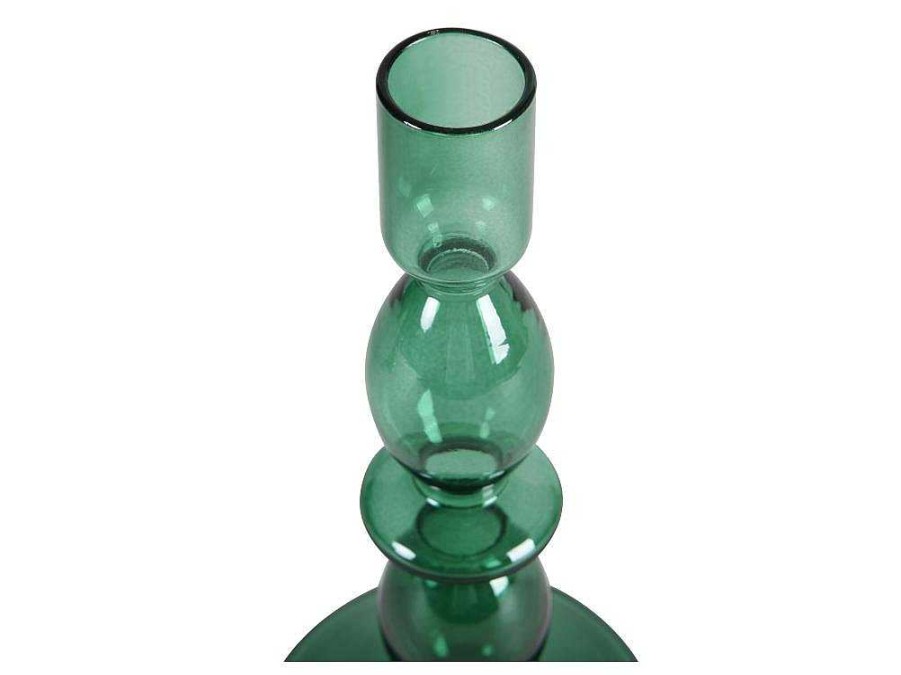 Promocoes Decoracao | OZAIA Conjunto De 2 Casticais D. 9 X A. 21 Cm E D. 9 E A. 18,5 Cm Vidro Verde - Kandie