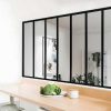 Divisoria De Ambiente | Vente-unique Divisoria De Vidro Em Aluminio Termolacado 210 X 105 Cm Preto - Bayview