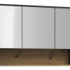 Movel Lavatorio Duplo | Vente-unique Movel De Casa De Banho Suspenso Cor Antracite Com Lavatorio Duplo E Armario De Casa De Banho De 120 Cm - Yangra