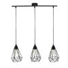 Promocoes Decoracao | OZAIA Candeeiro De Teto Arame 3 Lampadas Estilo Escandinavo Euripide - Metal - 68 X 16,5 X 132 Cm - Preto