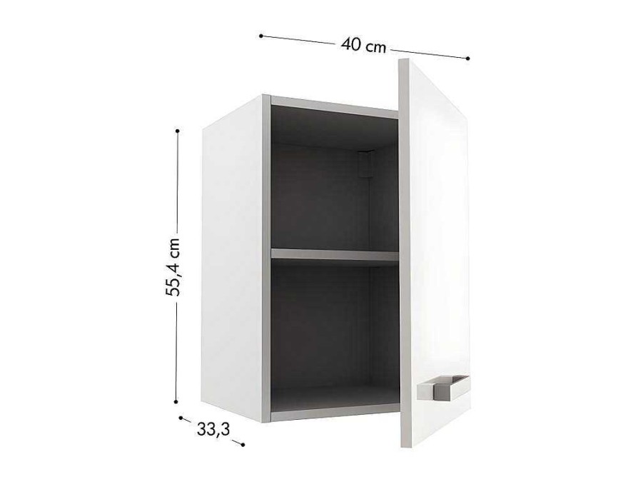 Movel De Cozinha | Vente-unique Cozinha Completa De 180 Cm Com 6 Compartimentos De Arrumacao Cor Branco - Trattoria