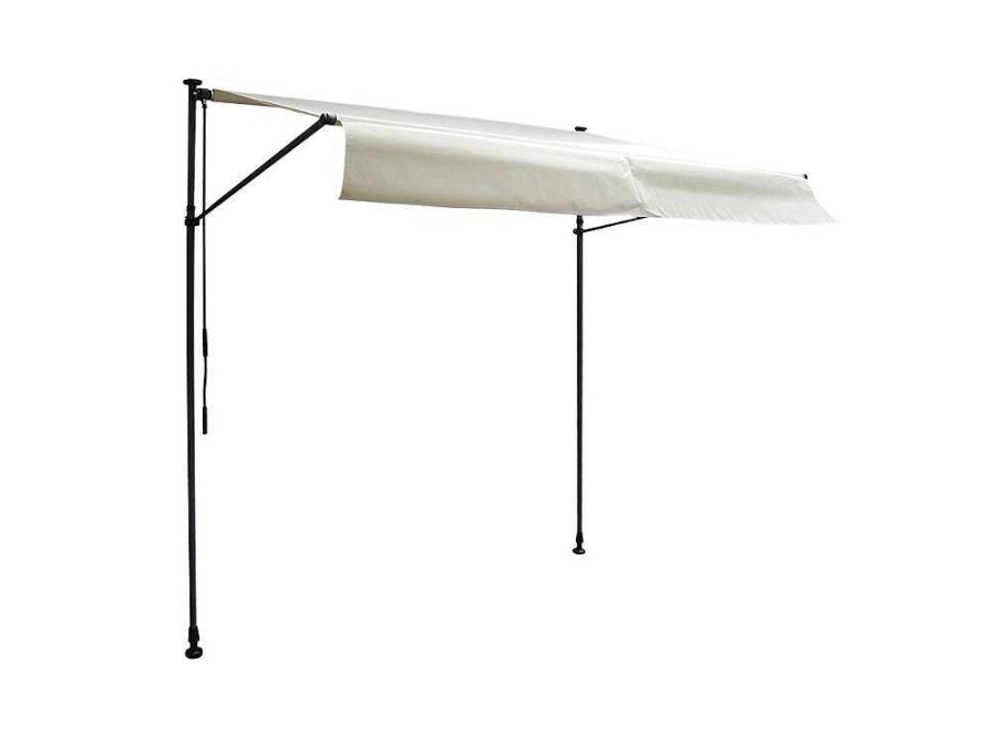 Toldo E Persiana De Exterior | Happy Garden Toldo De Varanda Chene 2 1,2M - Tecido Bege E Moldura Cinzenta