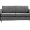Sofa Cama De Abertura Rapida | Vente-unique Sofa De 3 Lugares Convertivel Abertura Rapida Tecido Matizado Cinza, Cama 140 Cm E Colchao 14 Cm - Arcadia