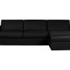 Sofa Cama De Abertura Rapida | Vente-unique Sofa De Canto Convertivel Em Cama Em Pele Preto - Canto Direito - Bevis