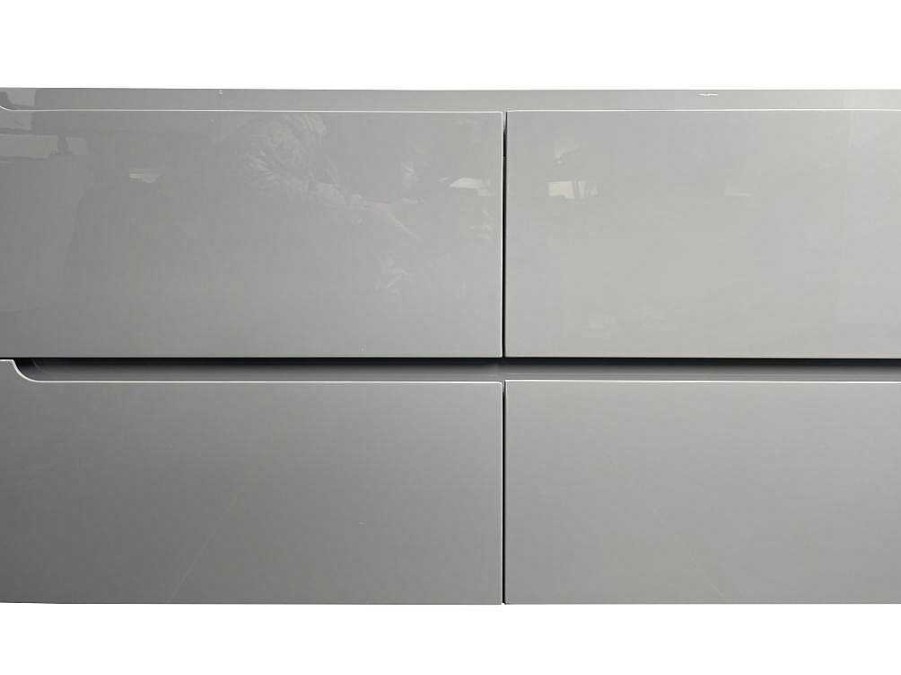 Movel Para Lavatorio | Vente-unique Movel Para Colocar Sob O Lavatorio Suspenso Cinzento C120 X A57 Cm - Selita