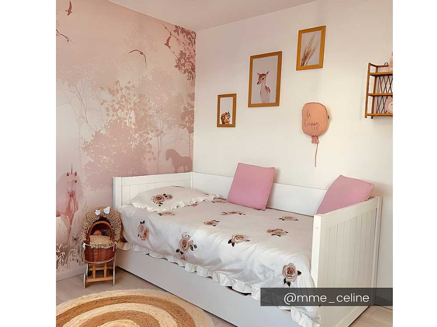 Cama Dupla | Vente-unique Cama Dupla Banco Com Gaveta De 2 X 90 X 200 Cm Em Pinho E Mdf Cor Branco - Alfiero