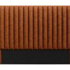 Cabeceira E Ponte De Cama | Vente-unique Cabeceira De Cama Costuras Verticais 150 Cm Tecido Terracota - Sarah