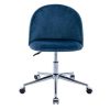 Cadeira De Escritorio | Vente-unique Cadeira De Escritorio Veludo Azul Altura Regulavel - Melbourne