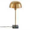 Promocoes Decoracao | OZAIA Candeeiro Mesa De Cabeceira Forma Cogumelo Estilo Art Deco Amanite - Marmore E Ferro - 24,5 X 24,5 X 52 Cm - Dourado