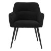 Cadeira | Vente-unique Conjunto De 2 Cadeiras Com Apoios De Bracos Em Tecido E Metal Preto - Heka