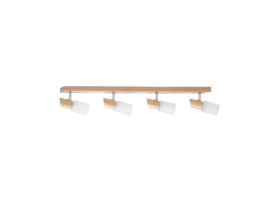 Luz De Teto | EPIKASA Lampada De Tecto Birgit, Carvalho, Cromio, Branco, 77X5X12 Cm, Epikasa