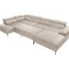 Sofa Panoramico | PASCAL MORABITO Grande Sofa De Canto Direito Panoramico Convertivel Veludo Bege - Sepina De Pascal Morabito