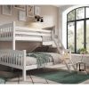 Cama De Crianca | Venprodin Beliche Triplo Duplo Duplo Infantil Em Madeira Macica 190X90/190X135 - Cor Branca