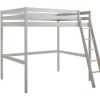 Cama Alta | Vente-unique Cama Mezzanine 140X190 Cm Em Pinho Macico Esbranquicado + Colchao - Gedeon
