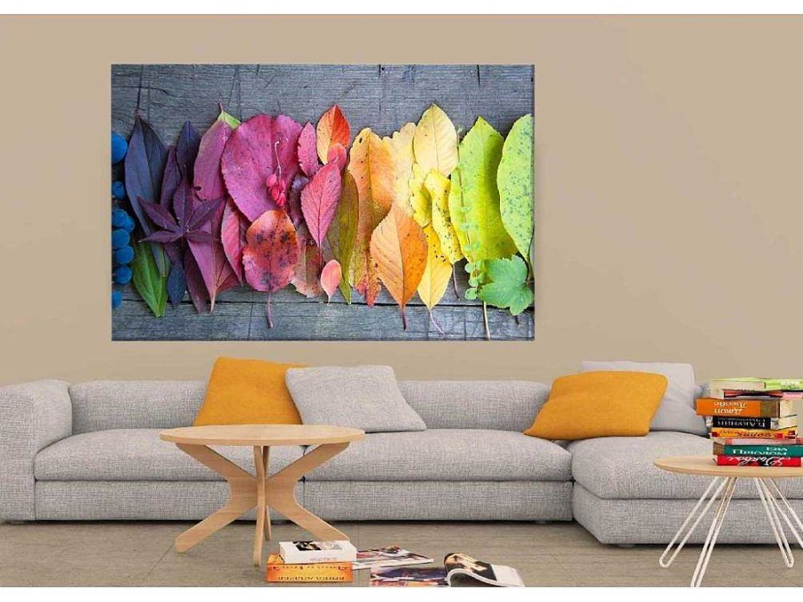 Placa De Parede Decorativa | EPIKASA Impressao Em Tela Folhas Coloridas 3, Multicolorido, 150X3X100 Cm, Epikasa