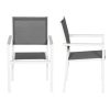 Conjunto Mesa E Cadeiras De Jardim | Happy Garden Conjunto De 8 Cadeiras De Aluminio Branco - Textileno Cinzento
