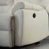 Sofa De Relaxamento Eletrico | Vente-unique Sofa De 2 Lugares Relax Electrico Em Pele Marfim - Marcis