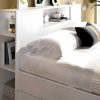 Cama De Adulto | Vente-unique Cama Com Cabeceira De Arrumacao E Gavetas Disponivel Em Branco - 140X190Cm - Leandre