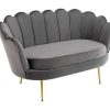 Sofa De 2 Lugares | PASCAL MORABITO Sofa De 2 Lugares Concha Em Veludo Antracite Dandelion De Pascal Morabito