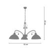 Lustre | TOSEL Lustre Tosel Bourgogne Vidro Braco Bege D52 X H67 Cm