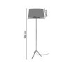 Candeeiro De Pe | TOSEL Candeeiro De Pe Tosel Midgard Tecido Tripe Preto D60 X H150 Cm