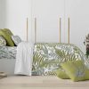 Roupa De Cama | Purline Housse De Couette 100% Coton 1 Piece Blanc A Plantes Vertes 260X240