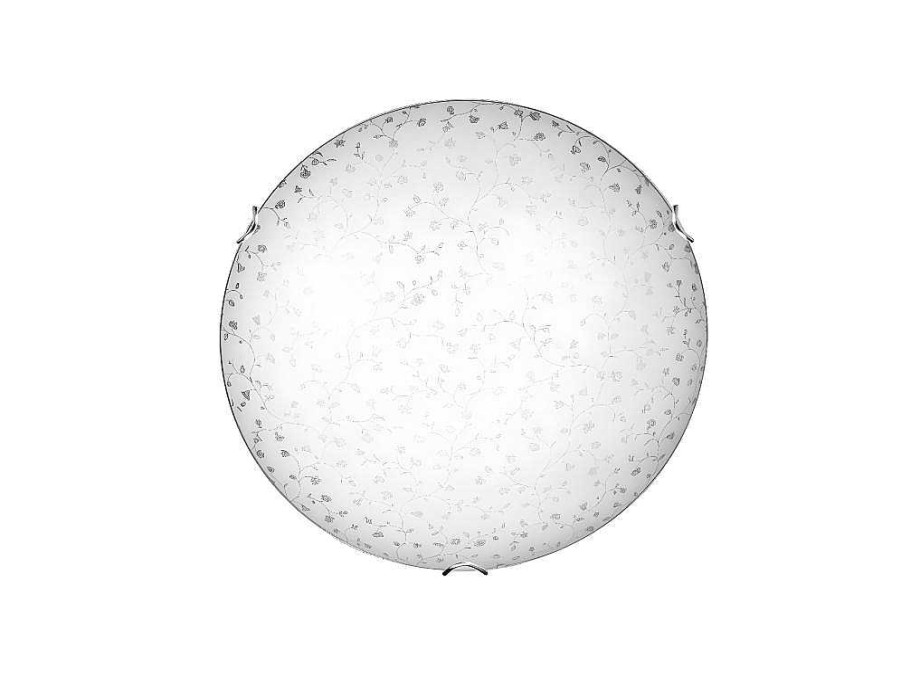 Luz De Teto | EPIKASA Lampada De Tecto Flora, Cromio, Branco, 40X40X11 Cm, Epikasa
