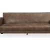 Sofa Cama Clic-Clac E Dobravel | Vente-unique Sofa Club De 3 Lugares Convertivel Em Cama Em Microfibra Imitacao Pele Envelhecida - Inicio