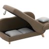 Chaise Longue | Vente-unique Chaise-Longue Esquerda Convertivel Em Tecido Castanho Com Espaco De Arrumacao - Penelope