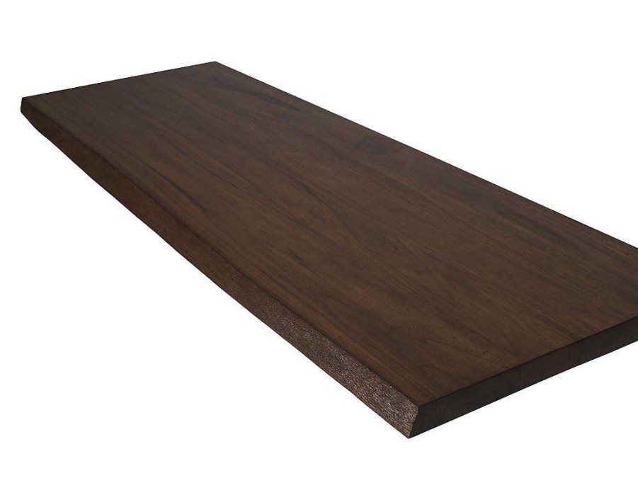 Movel De Parede Para Casa De Banho | Vente-unique Suporte Suspenso Em Teca Escura Com Esquadros De Fixacao Pretos E Lavatorio Duplo De 150 X 50 Cm - Sukawati