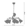 Lustre | TOSEL Lustre Tosel Eglantine Vidro Braco Branqueado D60 X H80 Cm