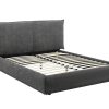 Cama Em Veludo | Vente-unique Cama 160 X 200 Cm Veludo Canelado Antracite + Colchao - Sonetri