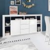 Aparador | Vente-unique Aparador Com 2 Portas E 3 Gavetas Lacado A Branco - Balka