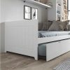 Cama Dupla | Venprodin Cama De Casal Jovem Lacada Branca