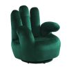 Poltrona Em Forma De Mao | Vente-unique Cadeirao Mao Giratorio Em Veludo Verde Abeto - Catchy