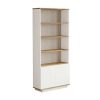 Biblioteca, Vitrina, Estante | Vente-unique Biblioteca Com 2 Portas E 4 Nichos Natural Claro E Branco - Lotula