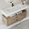 Lavatorio | Shower & Design Lavatorio Suspenso Em Superficie Solida Efeito Marmore Branco De C120,2 X L45,2 X A8 Cm - Takotna