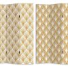 Biombo | OZAIA Biombo Impresso 3 Paineis Art Deco Luxor - Mdf - A. 180 X C.120 Cm - Dourado