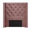 Movel Para Quarto De Criancas | Vente-unique Cabeceira De Cama Acolchoada 100 Cm Veludo Cor-De-Rosa - Massimo