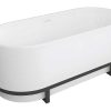 Banheira De Pousar | Shower & Design Banheira Classica Oval Com Decoracao Em Metal De 230 L, Dimensoes 160 X 75 X 60 Cm Cor Branco Em Acrilico - Pleco