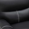 Sofa De Relaxamento Manual | Vente-unique Grande Sofa De Canto Articulado Em Pele Sintetica Preto - Canby