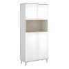 Movel De Cozinha | Vente-unique Aparador De Cozinha Com 4 Portas E 1 Nicho Cor Branco E Carvalho - Wajdi