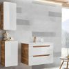 Coluna De Casa De Banho | Vente-unique Coluna De Casa De Banho Cor Natural E Branca C32 X L35 X A68 Cm - Aruba