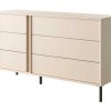 Comoda | Vente-unique Comoda 6 Gavetas Com Leds Bege - Elynia
