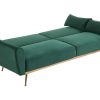 Sofa Cama Clic-Clac E Dobravel | Vente-unique Conjunto Sofa De 3 Lugares Convertivel Clic-Clac Verde-Abeto - Launei E Tapete Taupe - Dolce