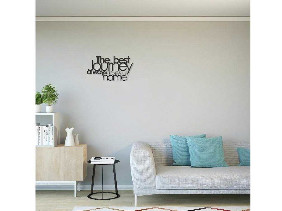 Placa De Parede Decorativa | EPIKASA Decoracao Metalica Journey, Preto, 70X1,5X40 Cm, Epikasa