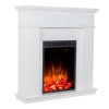 Lareira Eletrica | FLAMATECH Lareira Electrica De Pousar Vesuvia - Com Cobertura - C98 X L24 X A102.5Cm - Branco